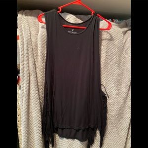 Black Tank Top with tassels
